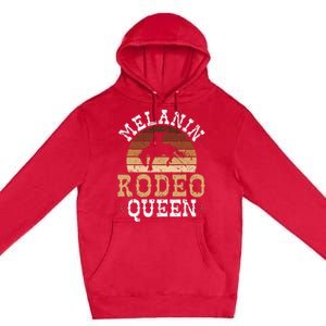 Melanin Rodeo Queen Bronc Riding African American Cowgirl Premium Pullover Hoodie