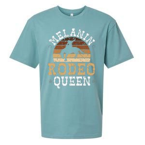 Melanin Rodeo Queen Bronc Riding African American Cowgirl Sueded Cloud Jersey T-Shirt