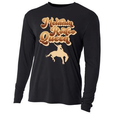 Melanin Rodeo Queen African American Southern Cowgirl Cooling Performance Long Sleeve Crew