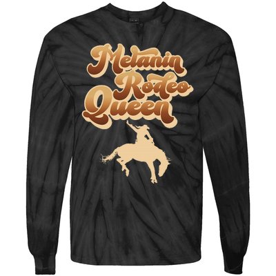 Melanin Rodeo Queen African American Southern Cowgirl Tie-Dye Long Sleeve Shirt