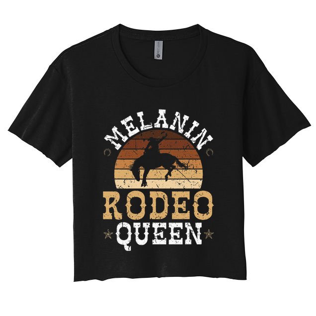 Melanin Rodeo Queen Bronc Riding African American Cowgirl Crop Top