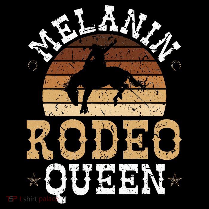 Melanin Rodeo Queen Bronc Riding African American Cowgirl Kids T-Shirt