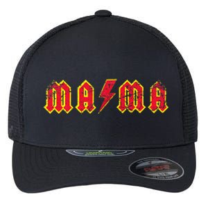 Mama Rocks Rock And Roll MotherS Day New Moms Flexfit Unipanel Trucker Cap