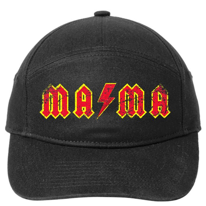 Mama Rocks Rock And Roll MotherS Day New Moms 7-Panel Snapback Hat