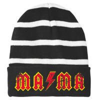 Mama Rocks Rock And Roll MotherS Day New Moms Striped Beanie with Solid Band