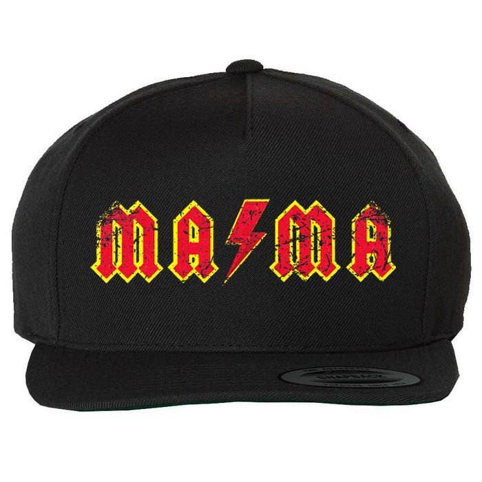 Mama Rocks Rock And Roll MotherS Day New Moms Wool Snapback Cap