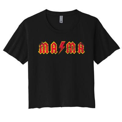 Mama Rocks Rock And Roll Mothers Day Women's Crop Top Tee