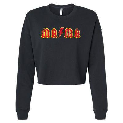 Mama Rocks Rock And Roll Mothers Day Cropped Pullover Crew