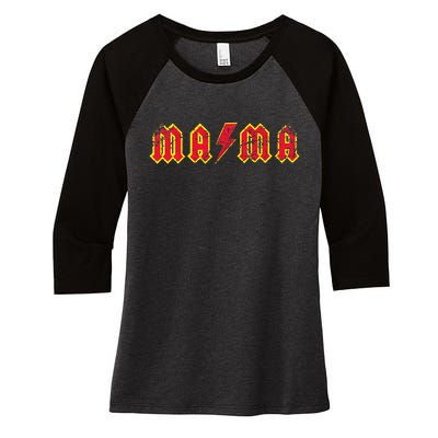 Mama Rocks Rock And Roll Mothers Day Women's Tri-Blend 3/4-Sleeve Raglan Shirt