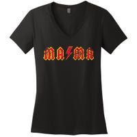 Mama Rocks Rock And Roll Mothers Day Women's V-Neck T-Shirt