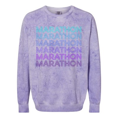 Marathon Runner Running Retro Gift Colorblast Crewneck Sweatshirt