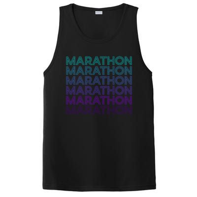 Marathon Runner Running Retro Gift PosiCharge Competitor Tank