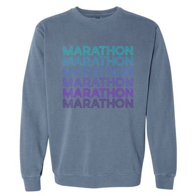 Marathon Runner Running Retro Gift Garment-Dyed Sweatshirt