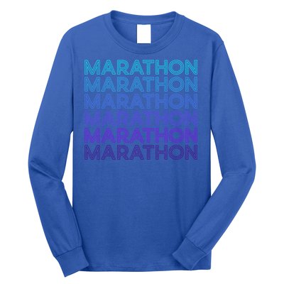 Marathon Runner Running Retro Gift Long Sleeve Shirt