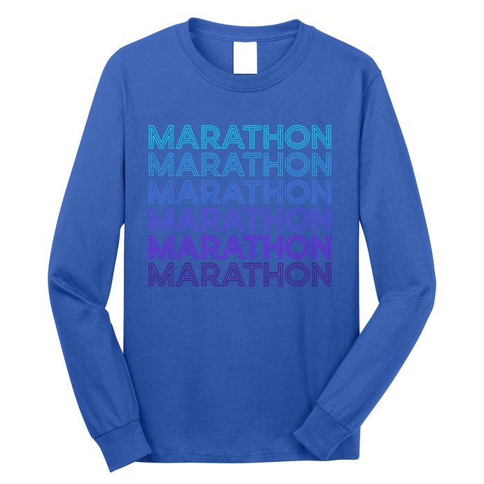 Marathon Runner Running Retro Gift Long Sleeve Shirt