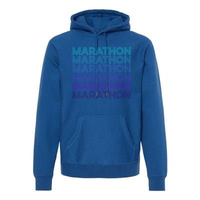 Marathon Runner Running Retro Gift Premium Hoodie