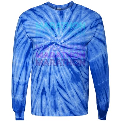 Marathon Runner Running Retro Gift Tie-Dye Long Sleeve Shirt