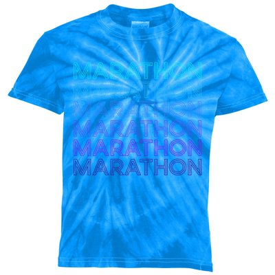 Marathon Runner Running Retro Gift Kids Tie-Dye T-Shirt