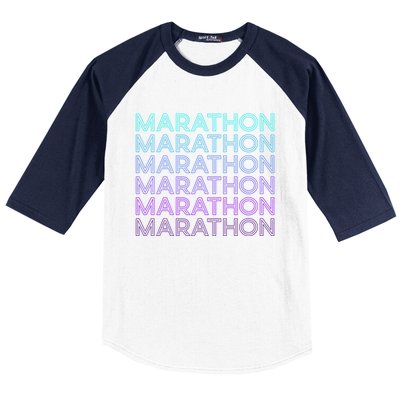 Marathon Runner Running Retro Gift Baseball Sleeve Shirt