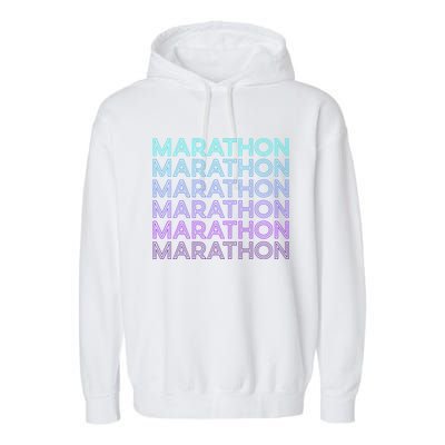 Marathon Runner Running Retro Gift Garment-Dyed Fleece Hoodie