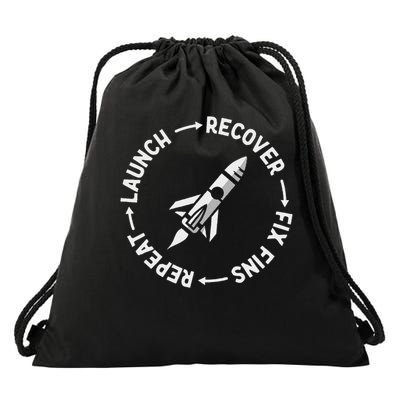 Model Rocket Rocketry Funny Launch And Crash Drawstring Bag