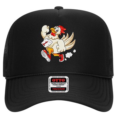 Marathon Runner Running Chicken Motivation Sport Humor Trucker Hat