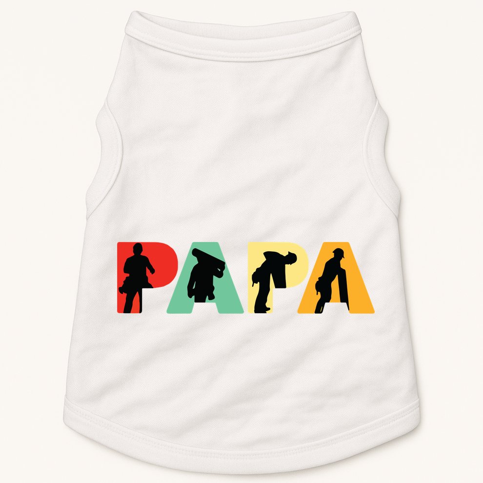 Men Retro Roofer Dad T Funny Papa Roofer Doggie Tank