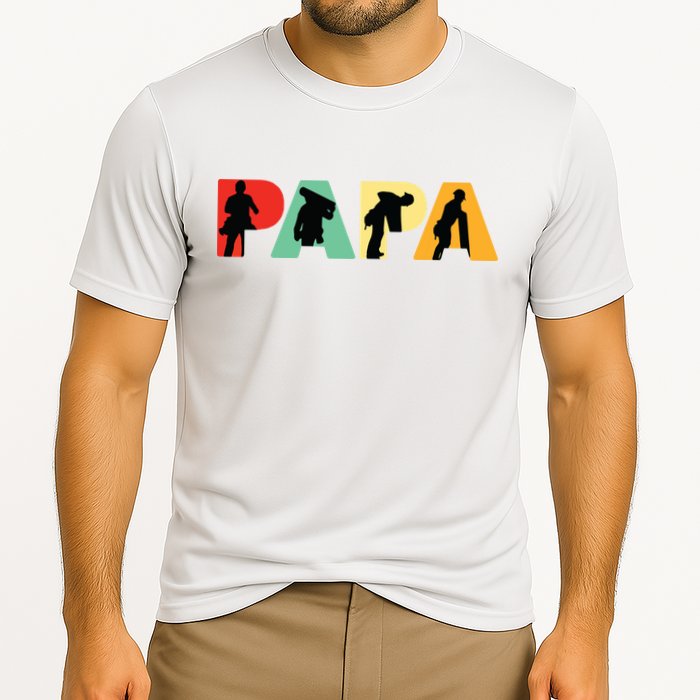 Men Retro Roofer Dad T Funny Papa Roofer Cooling Performance Crew T-Shirt