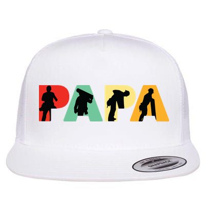 Men Retro Roofer Dad T Funny Papa Roofer Flatbill Hat