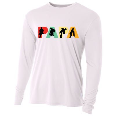 Men Retro Roofer Dad T Funny Papa Roofer Cooling Performance Long Sleeve Crew