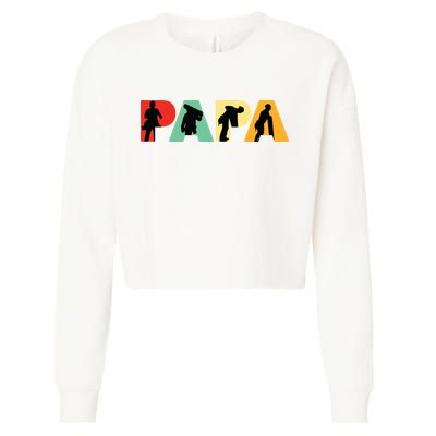 Men Retro Roofer Dad T Funny Papa Roofer Cropped Pullover Crew