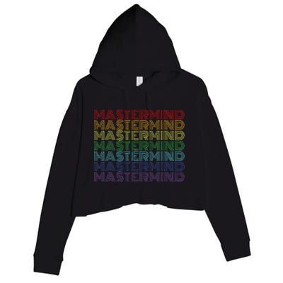 Mastermind Retro Rainbow Gift For Music Fan Crop Fleece Hoodie