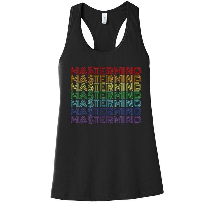 Mastermind Retro Rainbow Gift For Music Fan Women's Racerback Tank