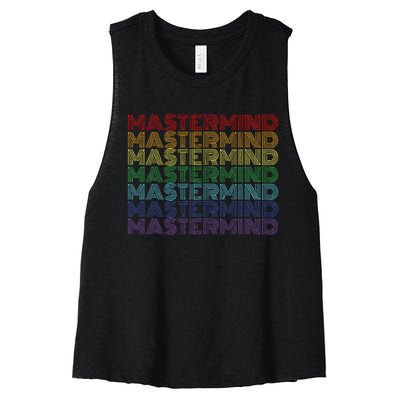 Mastermind Retro Rainbow Gift For Music Fan Women's Racerback Cropped Tank