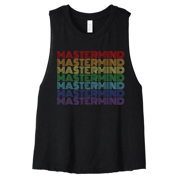 Mastermind Retro Rainbow Gift For Music Fan Women's Racerback Cropped Tank