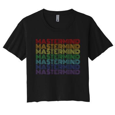 Mastermind Retro Rainbow Gift For Music Fan Women's Crop Top Tee