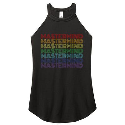 Mastermind Retro Rainbow Gift For Music Fan Women’s Perfect Tri Rocker Tank