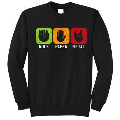 Music Rock Rock Paper Metal Heavy Metal Tall Sweatshirt