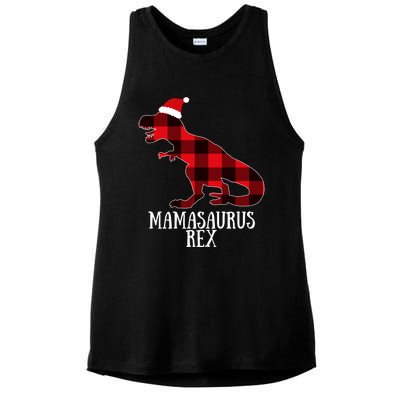 Mamasaurus Rex Red Check Trex Christmas Merch Great Gift Ladies PosiCharge Tri-Blend Wicking Tank