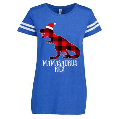 Mamasaurus Rex Red Check Trex Christmas Merch Great Gift Enza Ladies Jersey Football T-Shirt