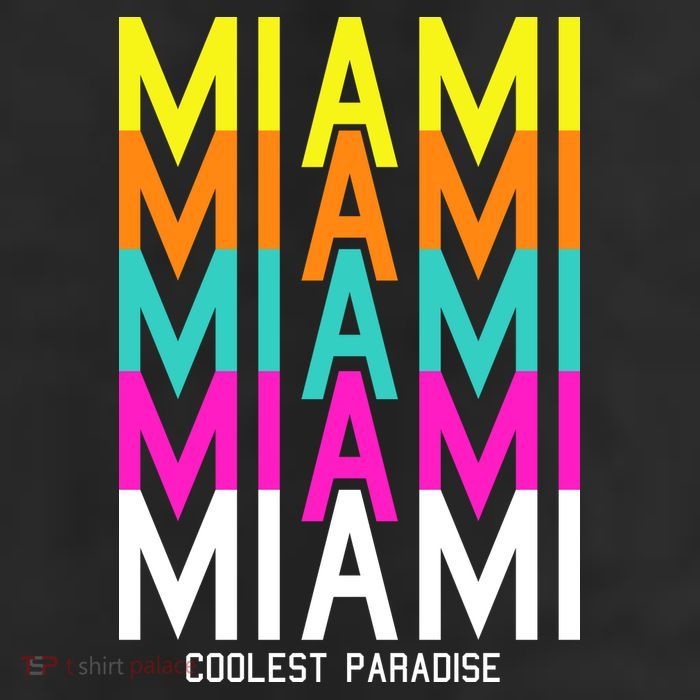 Miami Retro Repeat 7 Panel Mesh Trucker Snapback Hat