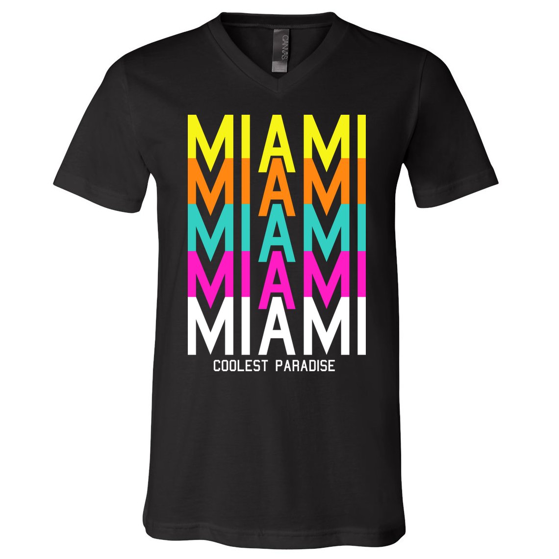 Miami Retro Repeat V-Neck T-Shirt