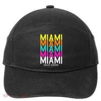 Miami Retro Repeat 7-Panel Snapback Hat