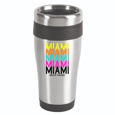 Miami Retro Repeat 16oz Travel Tumbler