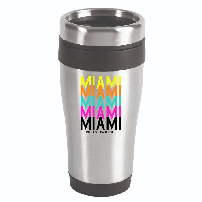Miami Retro Repeat 16oz Travel Tumbler
