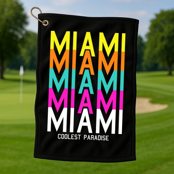 Miami Retro Repeat Golf Towel