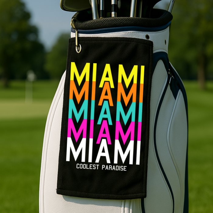 Miami Retro Repeat Golf Towel