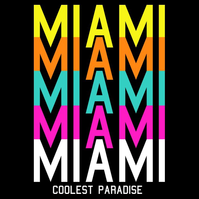 Miami Retro Repeat Ladies Long Sleeve Shirt