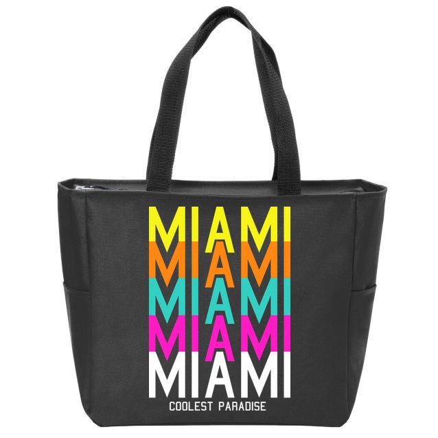 Miami Retro Repeat Zip Tote Bag
