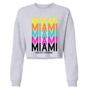 Miami Retro Repeat Cropped Pullover Crew